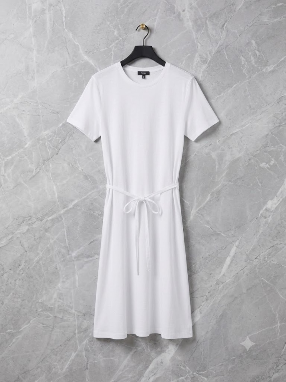 Theory White Atmos Light Vormond dress Large cotton blend